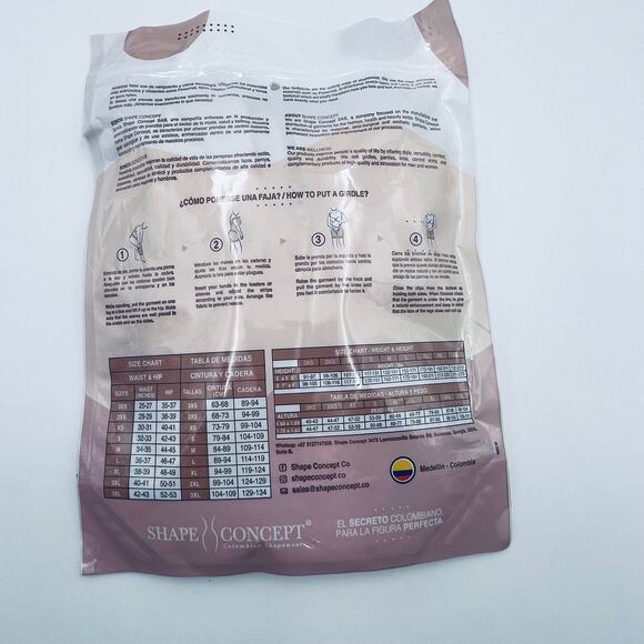 SHAPE CONCEPT 003 Butt Lifter Shorts High-Compression Girdle Short Beige Size M - Picture 5 of 9